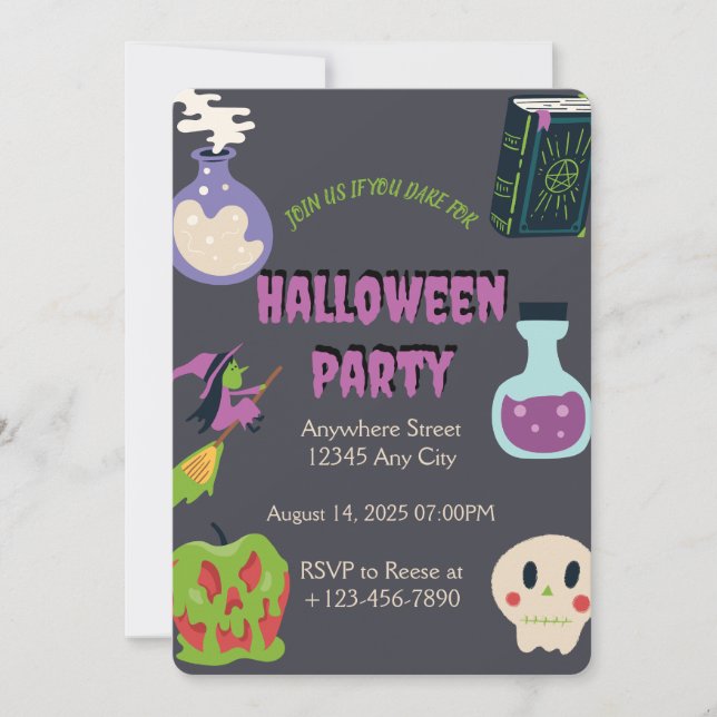 Spooky Halloween Party Invitation (Front)