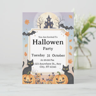 Spooky Halloween Party Invitation   Editable Text 