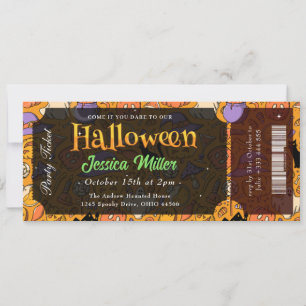 Spooky Halloween Party Ticket Invitation