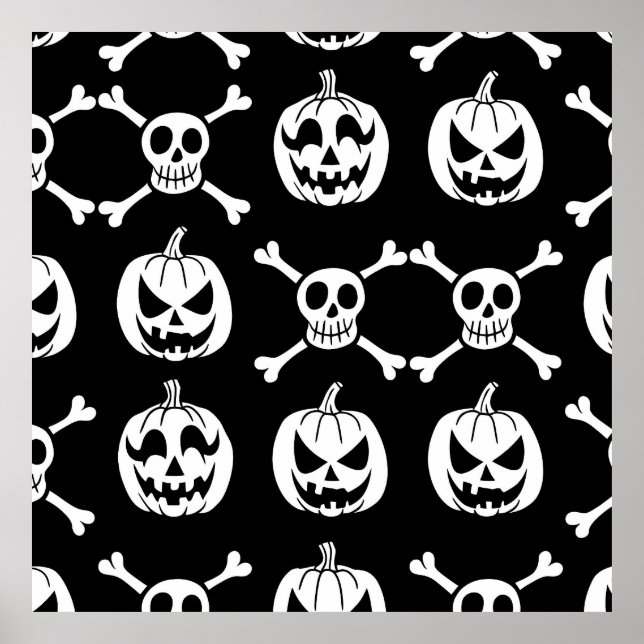 Spooky Halloween Pattern Poster (Front)