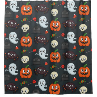 Spooky Halloween Pattern Shower Curtain