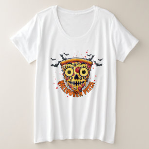 Spooky Halloween Pizza Slice Design  Plus Size T-Shirt