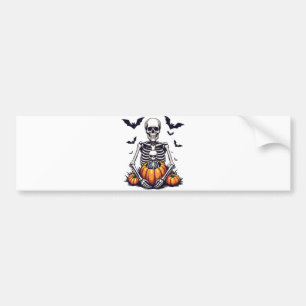 Spooky Halloween Pregnant Skeleton Pregnancy  Bumper Sticker