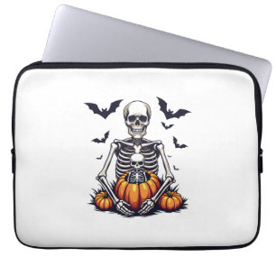 Spooky Halloween Pregnant Skeleton Pregnancy Laptop Sleeve