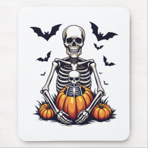 Spooky Halloween Pregnant Skeleton Pregnancy Mouse Pad