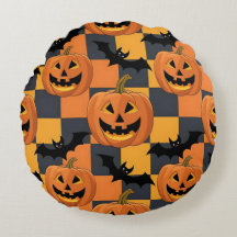 Spooky Halloween Pumpkin and Bat Pattern