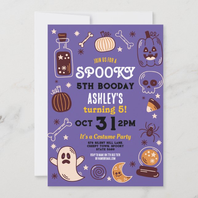 Spooky Halloween Pumpkin Birthday Kids Invitation (Front)