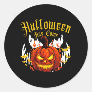 Spooky Halloween Pumpkin Classic Round Sticker