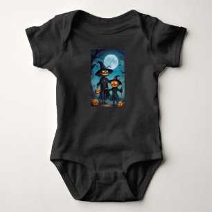 Spooky Halloween Pumpkin Duo Baby Bodysuit