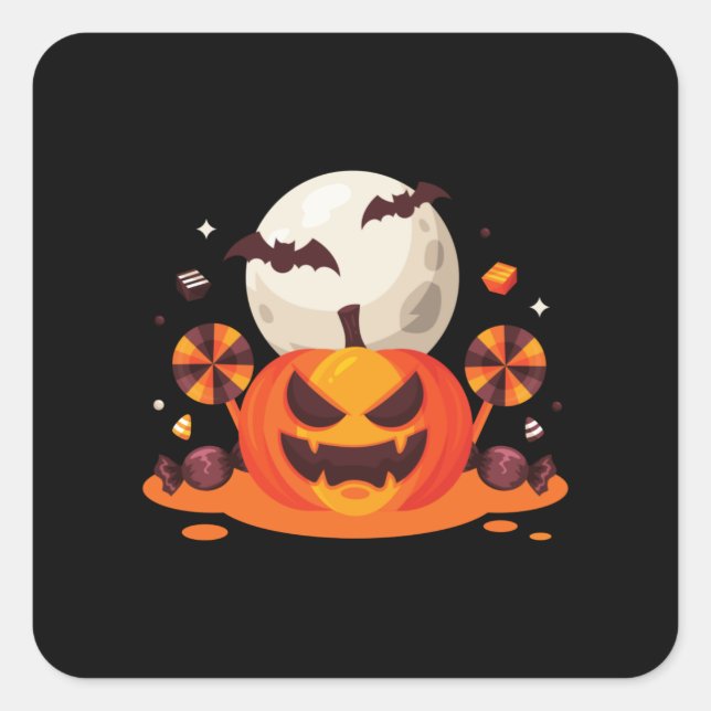 Spooky Halloween pumpkin perfect gift Square Sticker (Front)