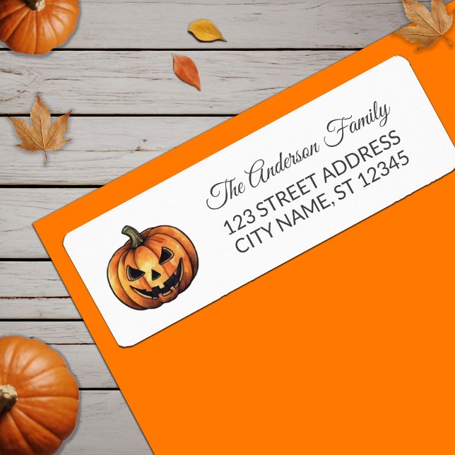 Spooky Halloween Pumpkin Return Address  (Creator Uploaded)