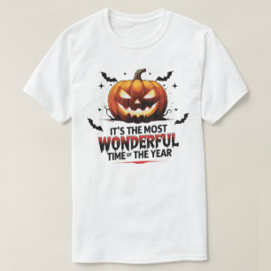 Spooky Halloween Pumpkin Shirt White Print