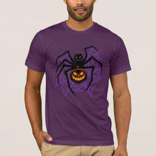 Spooky Halloween Pumpkin Spider Graphic T-Shirt
