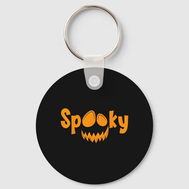 Spooky Halloween Pumpkin Spooky Pumpkin Key Ring (Front)