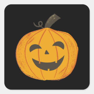 Spooky Halloween Pumpkin Square Sticker