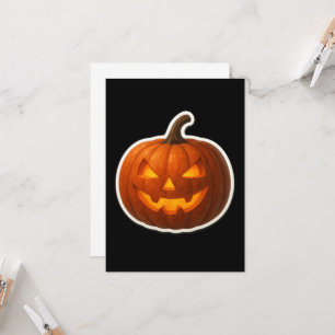 Spooky Halloween Pumpkin Sticker Card