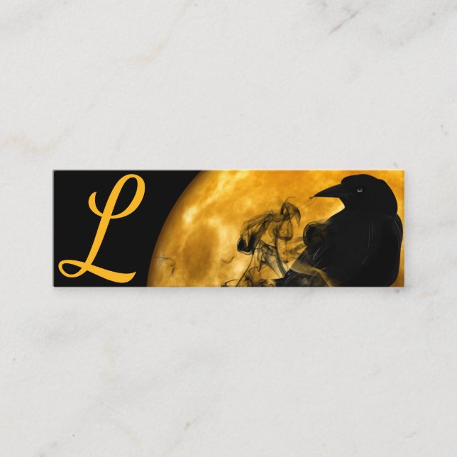 Spooky Halloween Raven Moon Black Gothic Website Calling Card (Front)