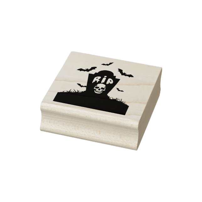 Spooky Halloween RIP Head Stone Rubber Stamp (Stamp)