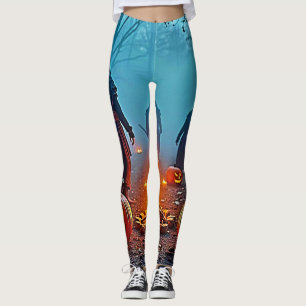 Spooky Halloween Ritual Design Leggings