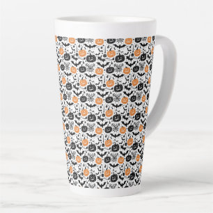 Spooky Halloween Seamless Pattern  Latte Mug