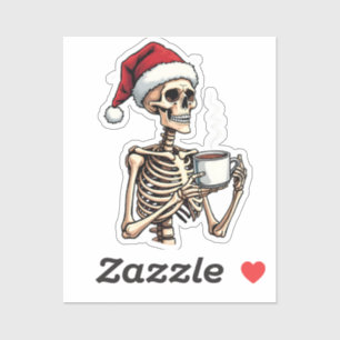 Spooky Halloween Sipping Coffee Christmas Santa
