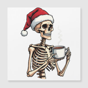Spooky Halloween Sipping Coffee Christmas Santa  Magnetic Invitation