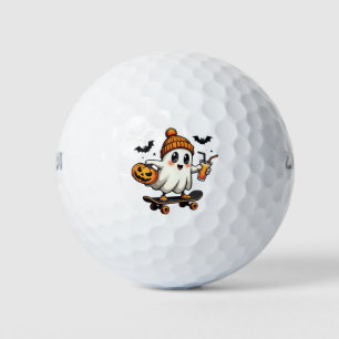 Spooky Halloween Skating Pumpkin Spice Ghost Fall Golf Balls