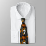 Spooky Halloween Skull and Roses  Tie<br><div class="desc">Spooky Halloween Skull and Roses on Black Neck Tie - Perfect for Halloween or anytime for the man who loves some skulls.</div>