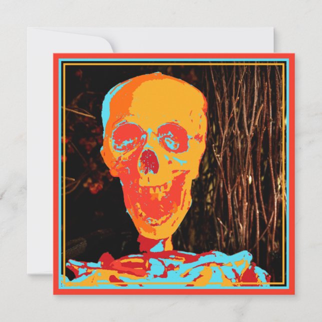 Spooky Halloween Skull Invitation Template (Front)