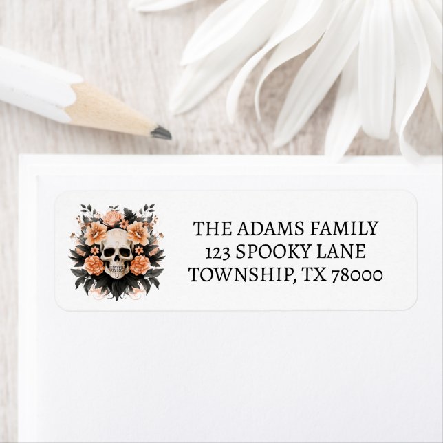 Spooky Halloween Skull Return Address (Insitu)