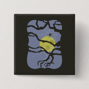 Spooky Halloween Spider 15 Cm Square Badge