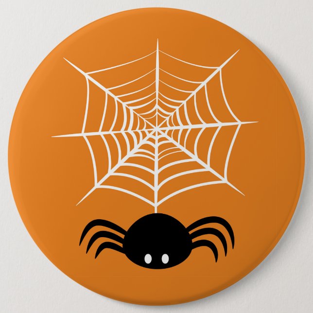 Spooky Halloween Spider Illustration 6 Cm Round Badge (Front)