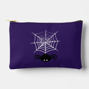 Spooky Halloween Spider Illustration Accessory Pouch