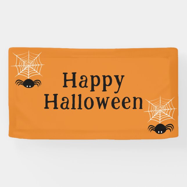 Spooky Halloween Spider Illustration Banner (Horizontal)