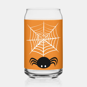 Spooky Halloween Spider Illustration Can Glass