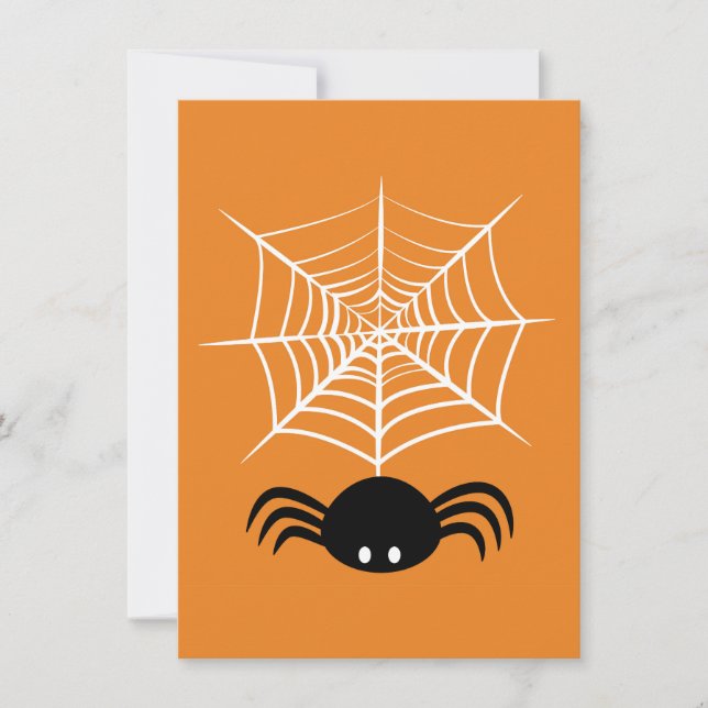 Spooky Halloween Spider Illustration Card (Front)
