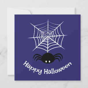 Spooky Halloween Spider Illustration Card