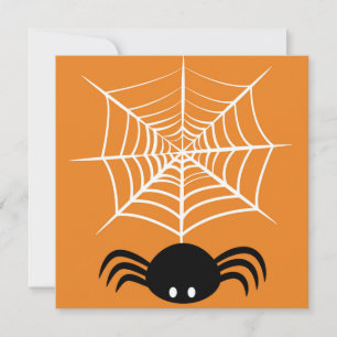 Spooky Halloween Spider Illustration Card
