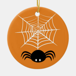 Spooky Halloween Spider Illustration Ceramic Tree Decoration