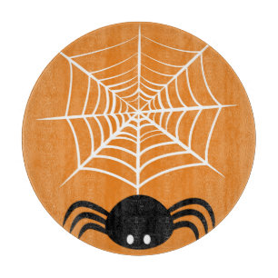 Spooky Halloween Spider Illustration Cutting Board