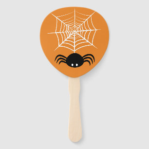 Spooky Halloween Spider Illustration Hand Fan