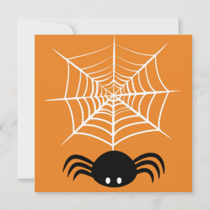 Spooky Halloween Spider Illustration Invitation