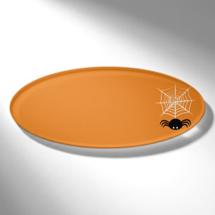 Spooky Halloween Spider Illustration Name Tag