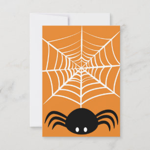 Spooky Halloween Spider Illustration Thank You Card
