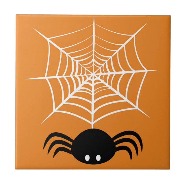 Spooky Halloween Spider Illustration Tile (Front)