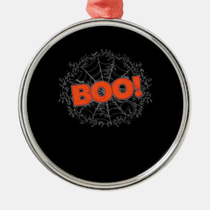 Spooky Halloween Spider Web Boo Gift Idea Metal Tree Decoration