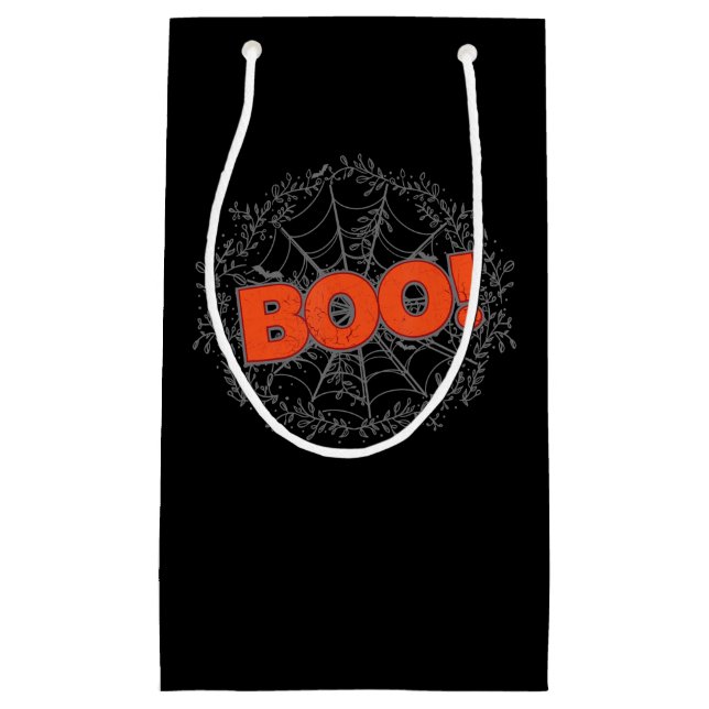 Spooky Halloween Spider Web Boo Gift Idea Small Gift Bag (Front)