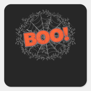 Spooky Halloween Spider Web Boo Gift Idea Square Sticker