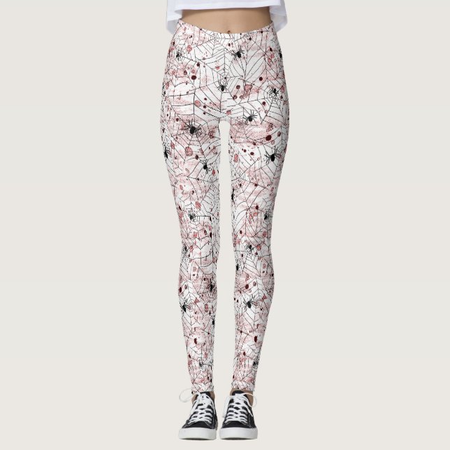 Spooky Halloween Spider Web Leggings (Front)