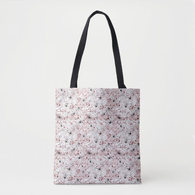 Spooky Halloween Spider Web Tote Bag (Front)